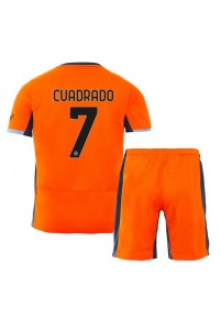 Inter Milan Juan Cuadrado #7 Jalkapallovaatteet Lasten Kolmas peliasu 2023-24 Lyhythihainen (+ Lyhyet housut)